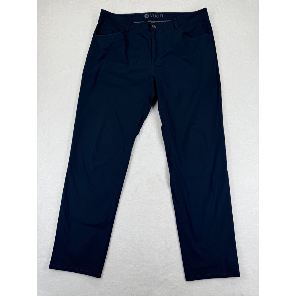 Vuori Meta Pant Mens 36 Navy Blue Performance Stretch Chino Trousers V430R